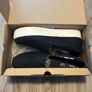 TOMS Alpargata Boardwalk Black Canvas Heritage size 12